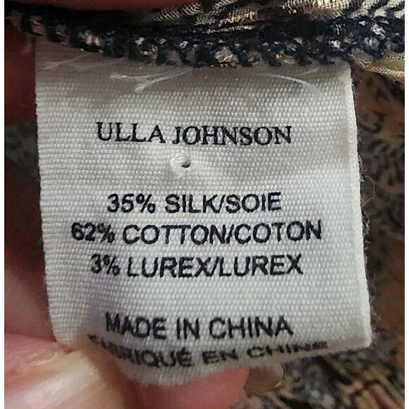 Ulla Johnson Silk Lara Birds of Paradise Ivory Pink Long Sleeve Blouse Size 2 - Picture 10 of 13